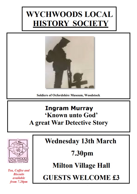 Our March 2024 Evening Talk: Known Unto God – A Great War Detective Story