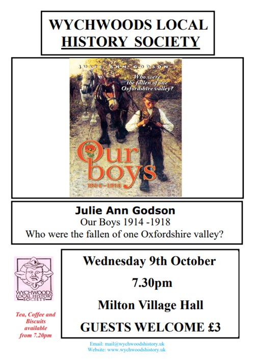 Our October 2024 Evening Talk: Our Boys 1914 – 1918